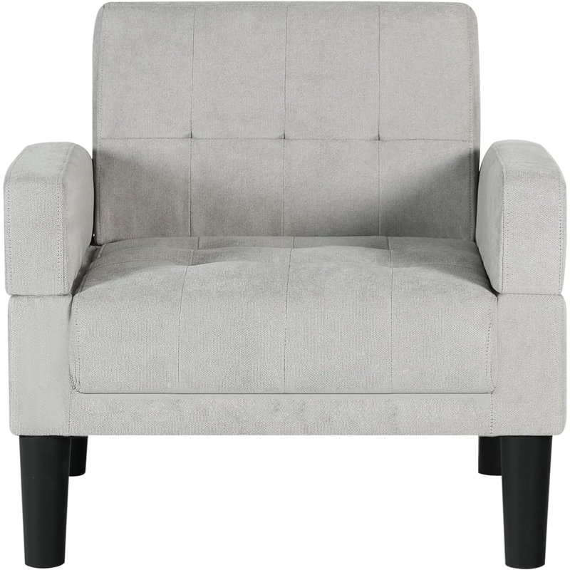 Britni Upholstered Armchair, Light Gray 100% Linen
