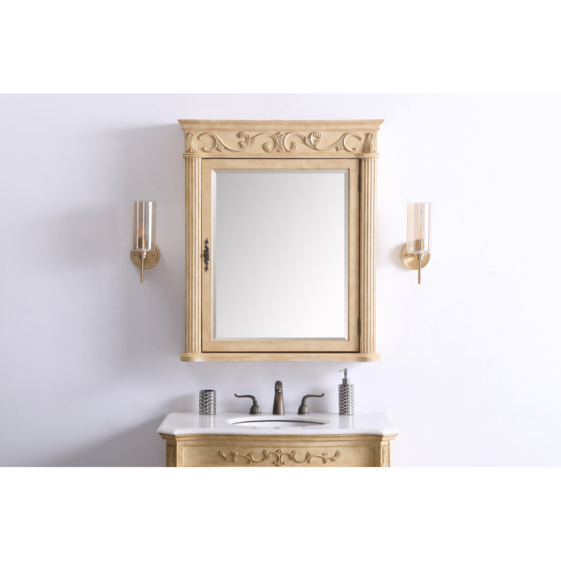 Armoire à pharmacie avec 3 tablettes Aurillon, Brun clair, H 38 po x l 32 po x P 6 po