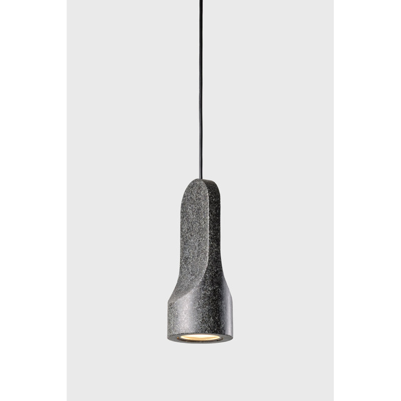Parga Ceramic Pendant, 9.4" H x 3.9" W x 3.9" D, Black, Yes