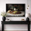 «Rustic Wine and Grapes Still Life», œuvre d'art classique, impression sur toile encadrée-126030578-126030583