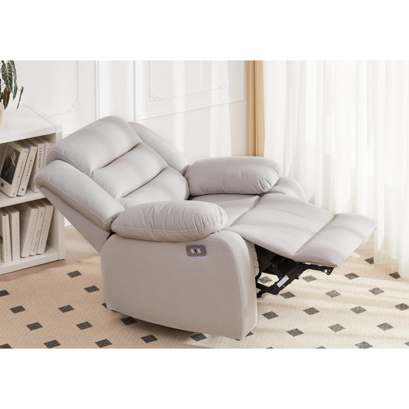 Fauteuil inclinable électrique rembourré, Microfibre grise