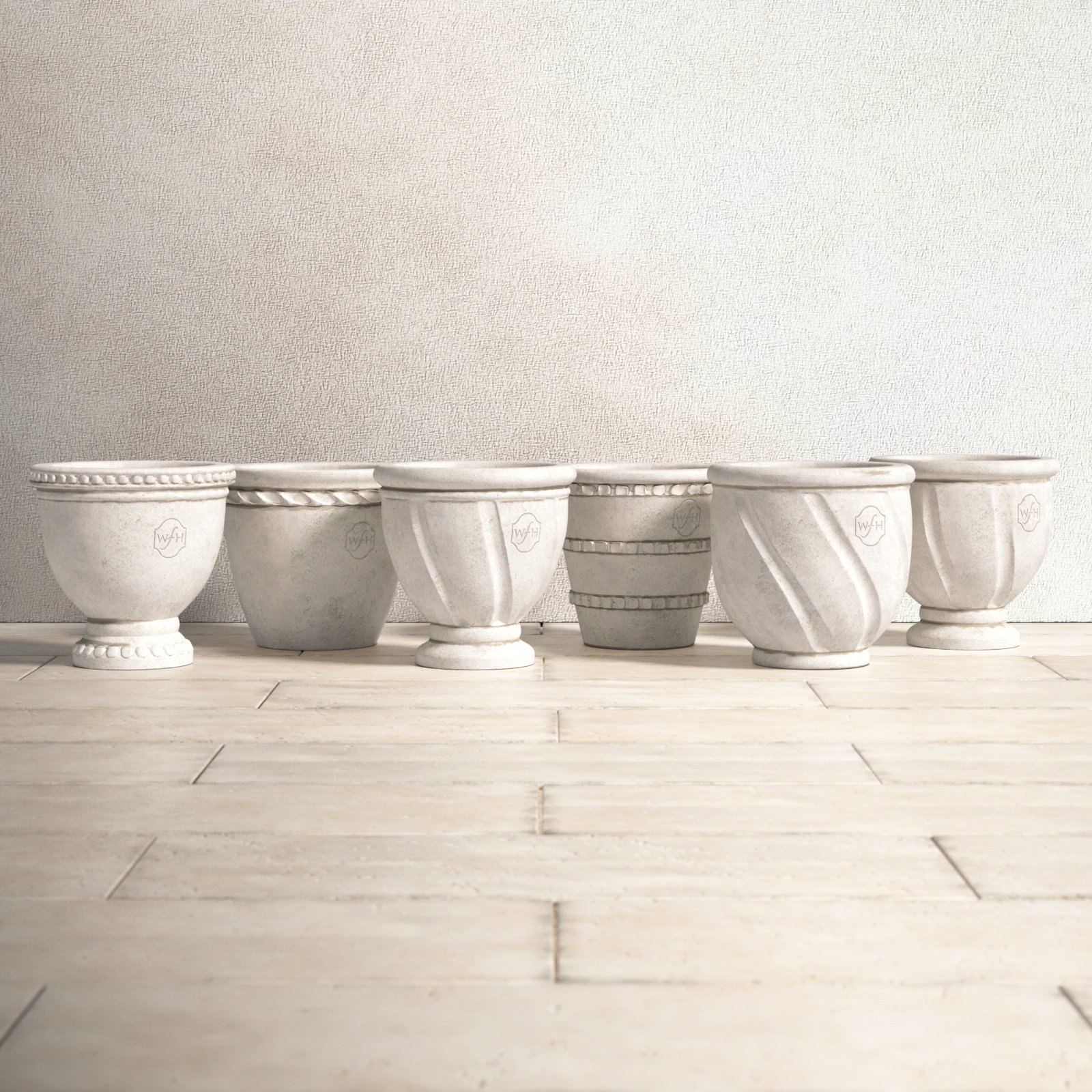 Griffith Handmade Clay Urn Planter Set