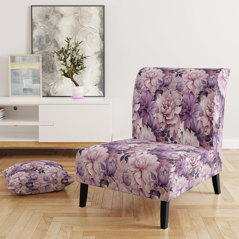 Rustic Victorian Brocade Victorian Motif - Chaise d'appoint de chalet rembourrée à motif floral