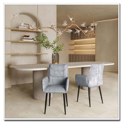 Chaises de salle à manger rembourrées en velours
