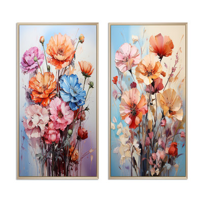 " Carnations Representation Multicolored Acrylic " 2 - Pieces