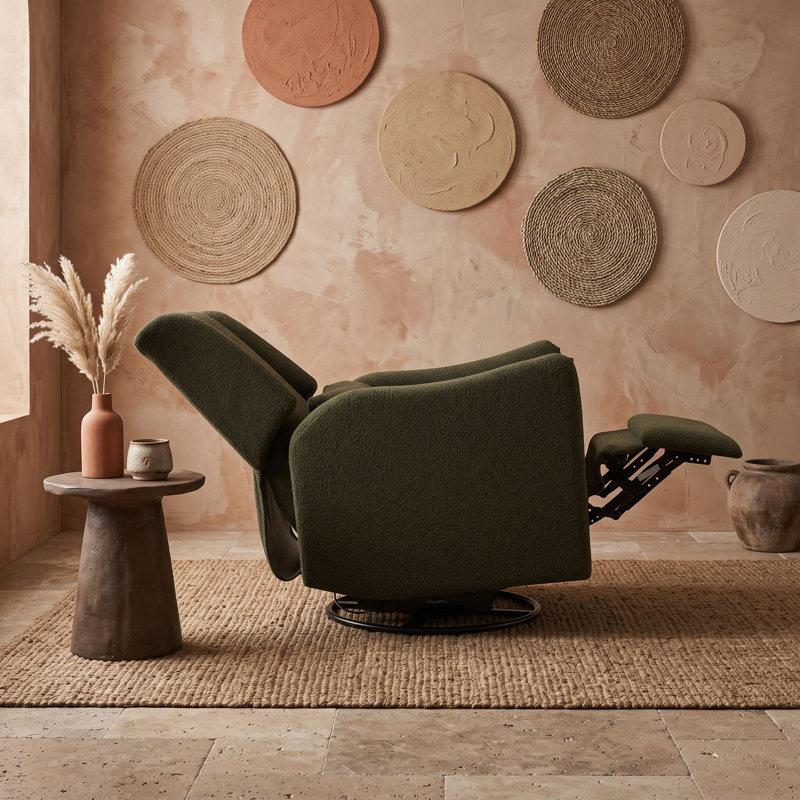 Fauteuil inclinable et pivotant moderne avec repose-pieds verrouillable à 3 positions, dossier rembourré moelleux, rotation douce sur 360 °