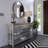Modern 55'' Console Table Entryway table with 2 Drawers and 2 Open Shelves-1215636008