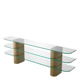 Console Table Lunden Brushed Brass Finish - 4 Blocks