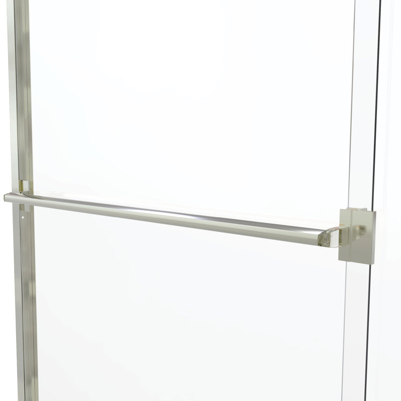 Porte de douche sans cadre Classic l 44 x H 70, Nickel brossé, Clair