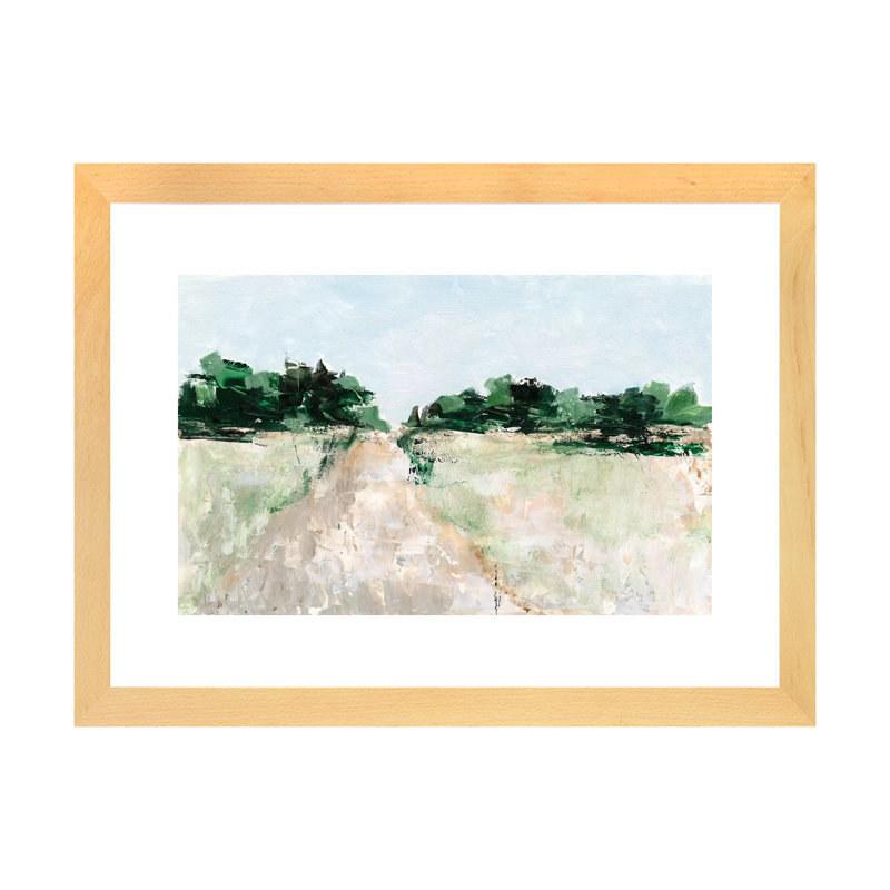 «Mint Fields I» par Ethan Harper - reproduction d'art, H 24 po x l 16 po x P 1 po, Toile avec cadre en bois beige, Blanc