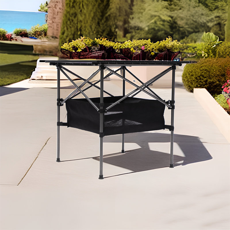Table de pique-nique portable et pliable, H 27,56 po x L 27,56 po x P 27,56 po
