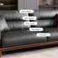 Canapé modulaire noir en cuir véritable