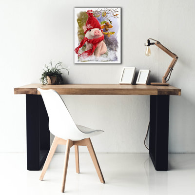 Epic Graffiti 'A Little Piggy In A Red Hat And A Scarf'  by Kajenna Art Canvas Wall Art, 20" x 24"