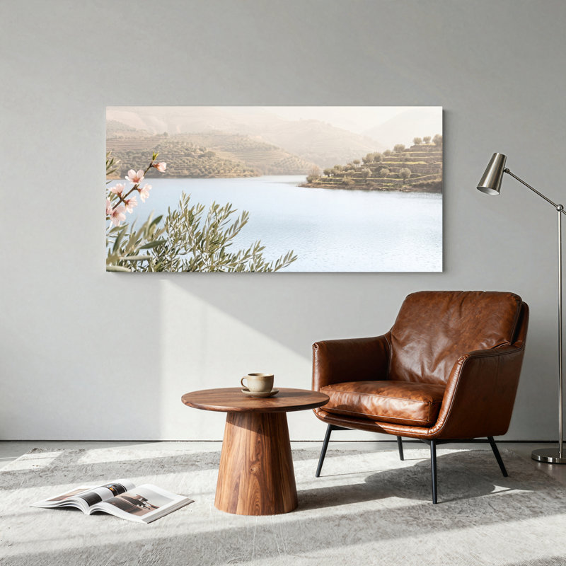 Paysage lacustre, reproduction d'art sur toile, ensemble de 1, Wrapped Canvas, L 40 po x H 20 po