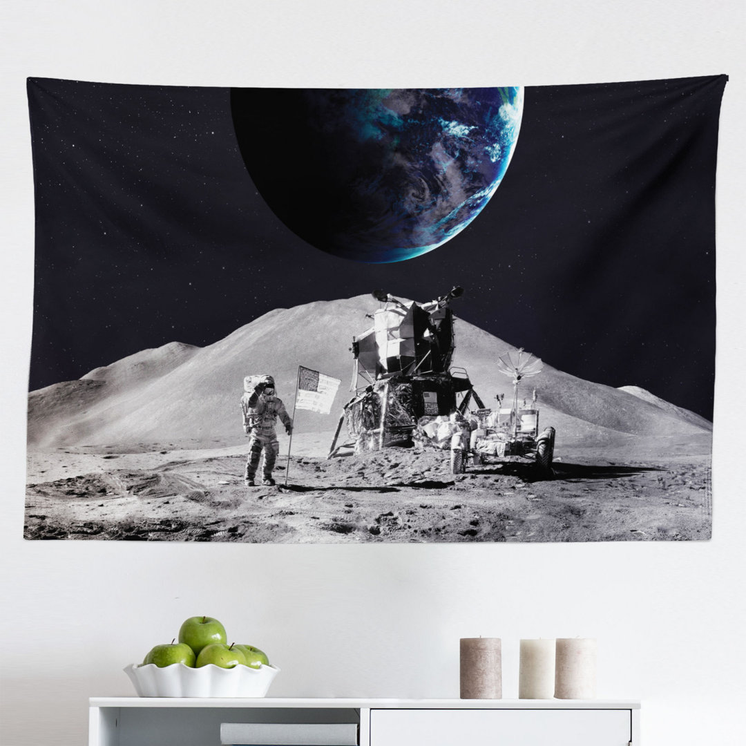 Wandbehang Moon US Spaceman startet auf der Erforschung der dunklen Materie Orbit Lunar Design