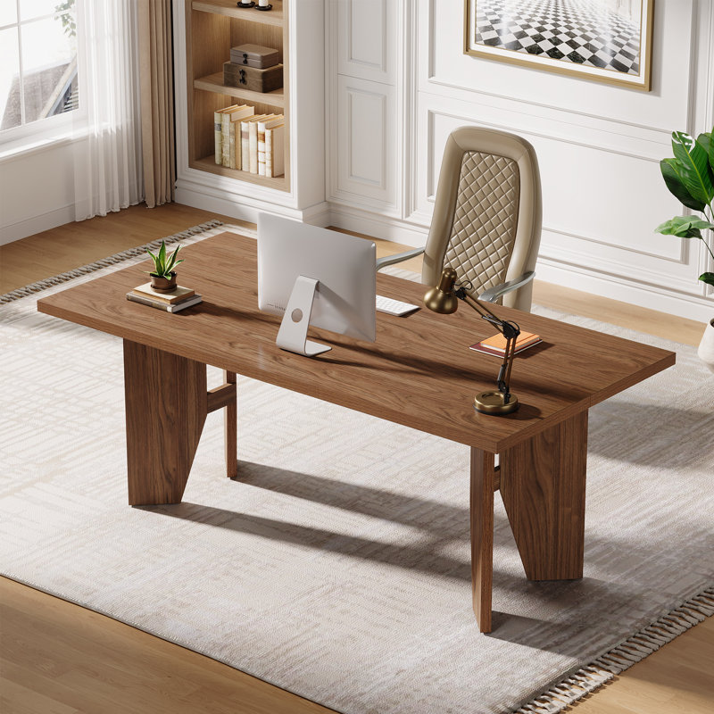 63" Executive Desk, Farmhouse Office Computer Desk For Home Offcie