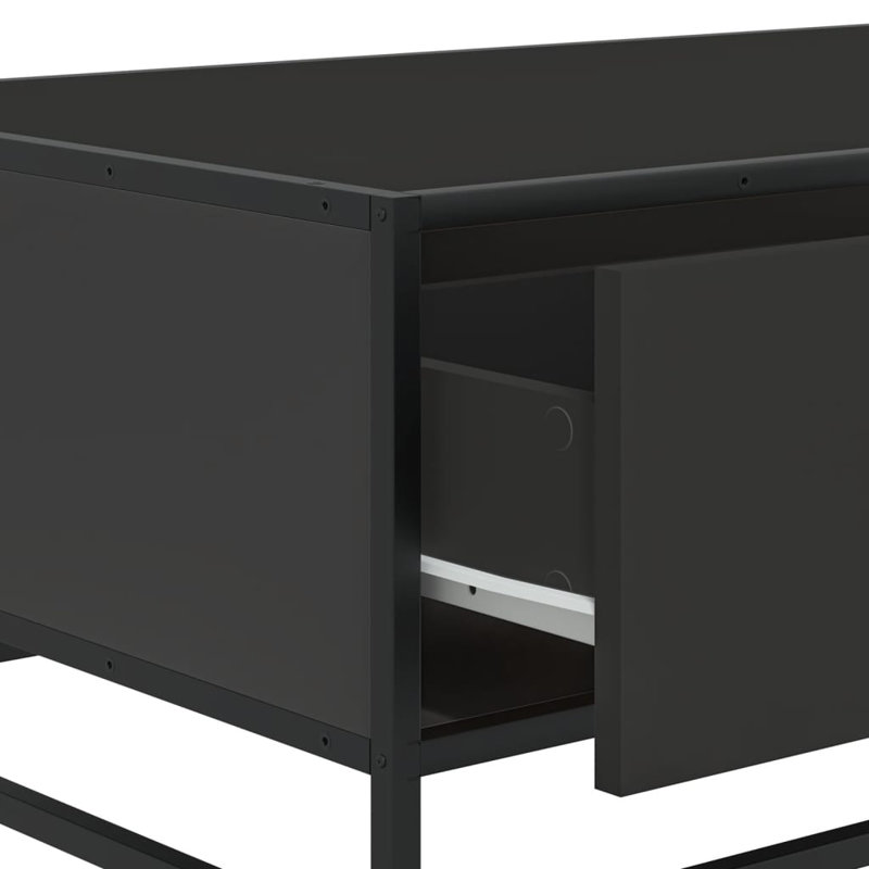 Alen Coffee Table with Storage, Black, Black