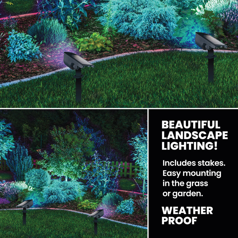 Black Solar Powered Integrated LED Pathway Light Pack
