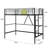 Loft Bed Twin Size With Built-In Ladder Full-Length Guardrails, Metal Slats Support Small Space Saving For Bedroom, Dorm, Teens, Or Small Apartments, Black-1094944565
