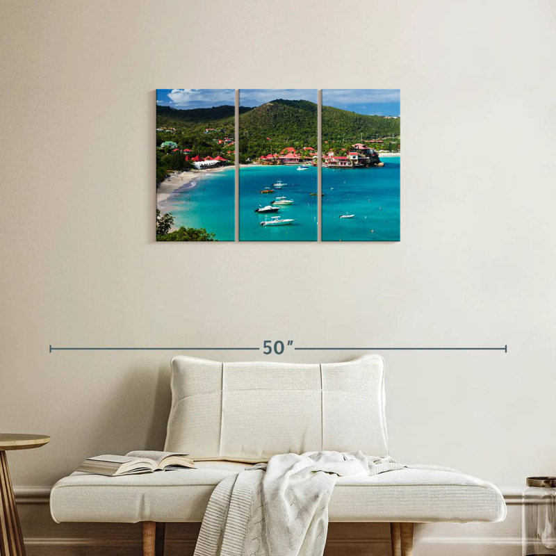 Baie de Saint Jean à Saint-Barth, H 20 po x l 33 po