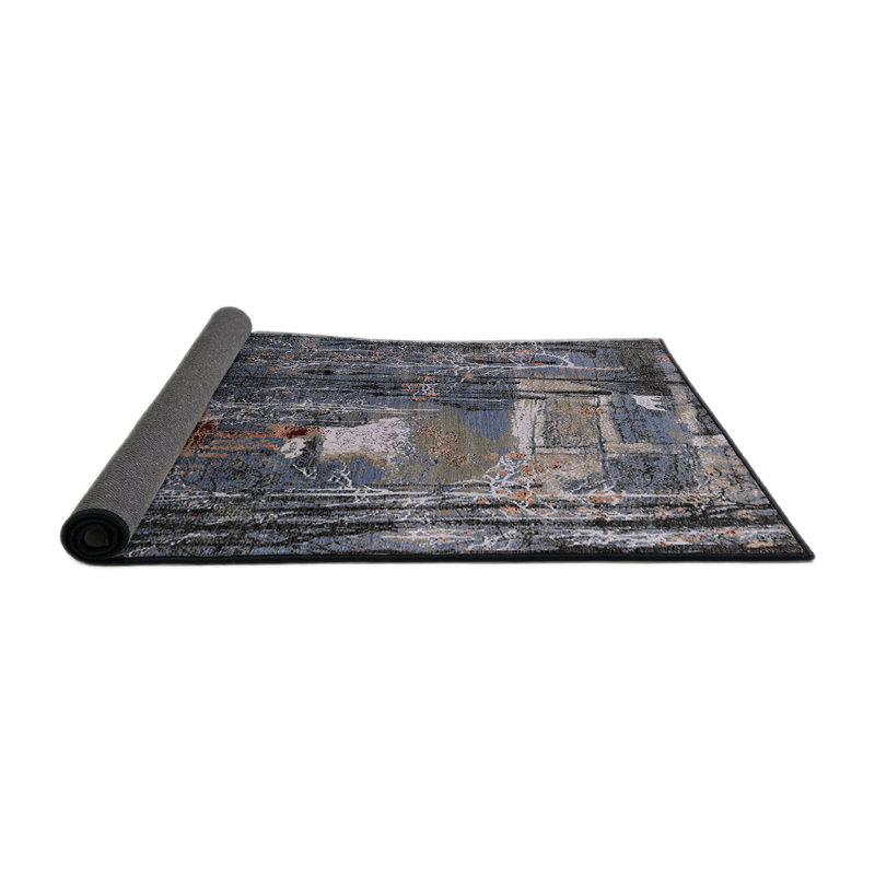 Tapis bleu / rouge / noir Bradenville, Carré 4 pi