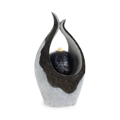 Outdoor Sculptural Fountain with Lights