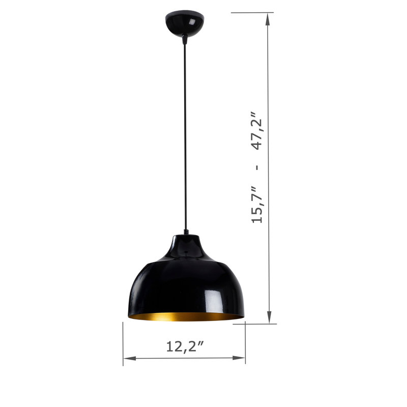 Luminaire suspendu simple en métal