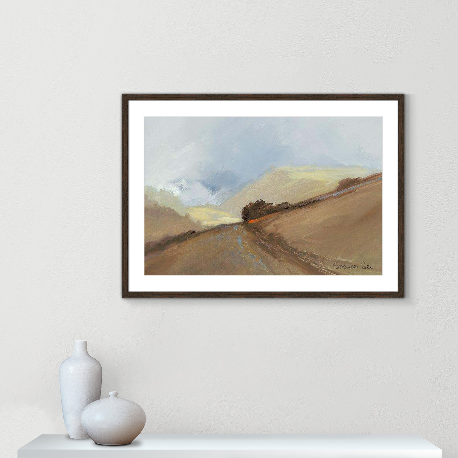 Heaven And Earth II by Spencer Lee, 25.5" H x 35.5" W x 0.75" D, Walnut Framed
