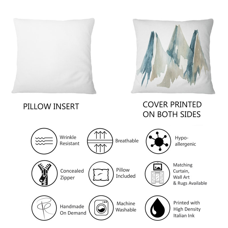 Coussin Blue High Mountain Range I - imprimé traditionnel 12 po x 20 po
