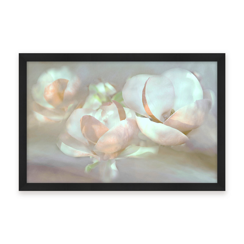 Nature Inspired Magnolia Dreams, 24" H x 30" W x 1.125" D, Framed Matted Print, White