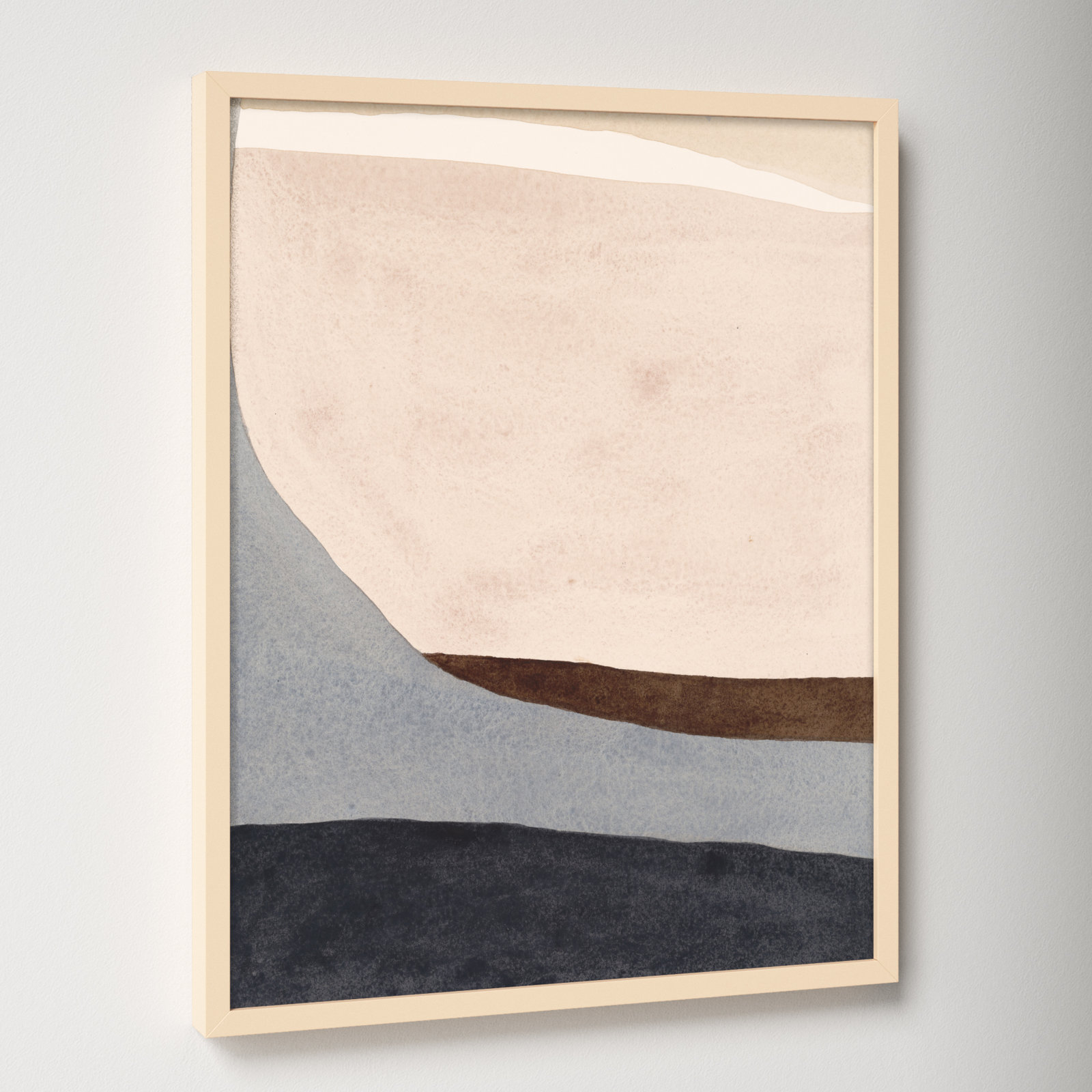 Divided By Blue 2 by Julia Balfour, Brown Framed, 30" H x 24" W x 1.25" D