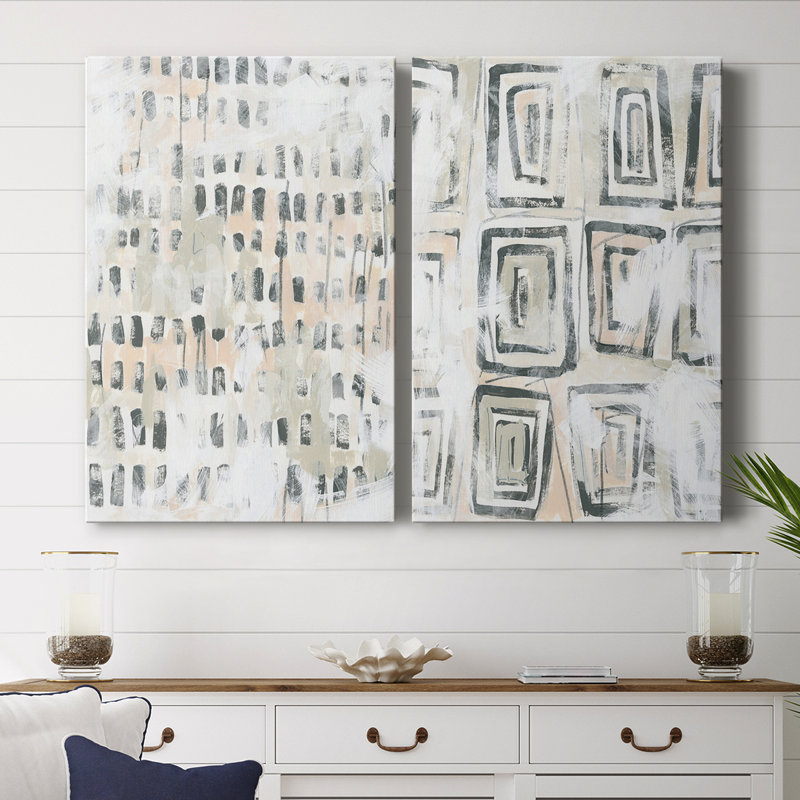 Sand Glyphs III - Toile tendue avec châssis de qualité supérieure - Prêt à être accroché, 48" H x 32" W