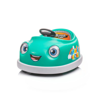 Bumper Car for Kids, 12v Dual Drive 1-6 Years Old Children's Electric Car with Pushrod Dinner Plate USB BT Music Rocking Horse Mode Anti-Collision Bumper Ride on Car
