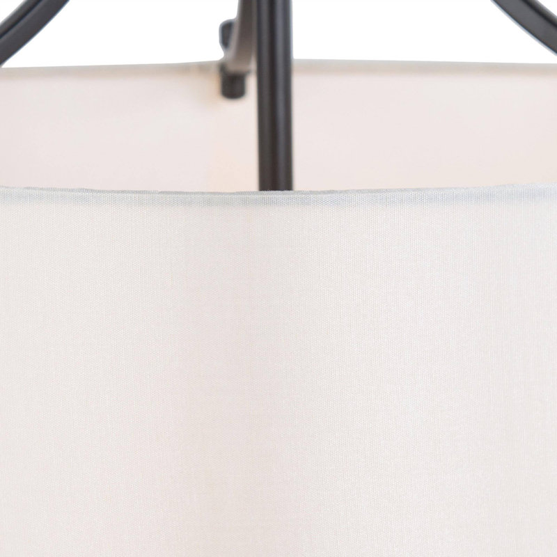 Lustre tambour de salle à manger ombragé en tissu 4 lumières Jeilyn