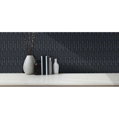 28" x 28" Peel and Stick 3D Wall Panel in Black
