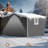 10 Ft. W x 8 Ft. D Metal Storage Shed with Upward-Opening Window, Lockable Doors & Handheld Work Light-122436452