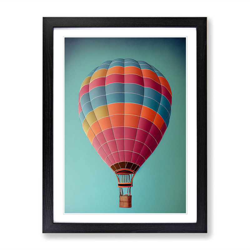Kwinana Hot Air Balloon Traditional Vol.3 - Picture Frame Print, 64cm H x 46cm W x 2cm D, Black
