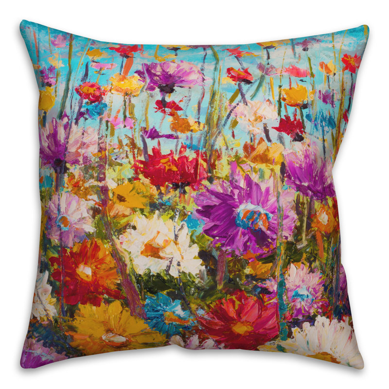 Floral Reversible Throw Pillow, 16" x 16"