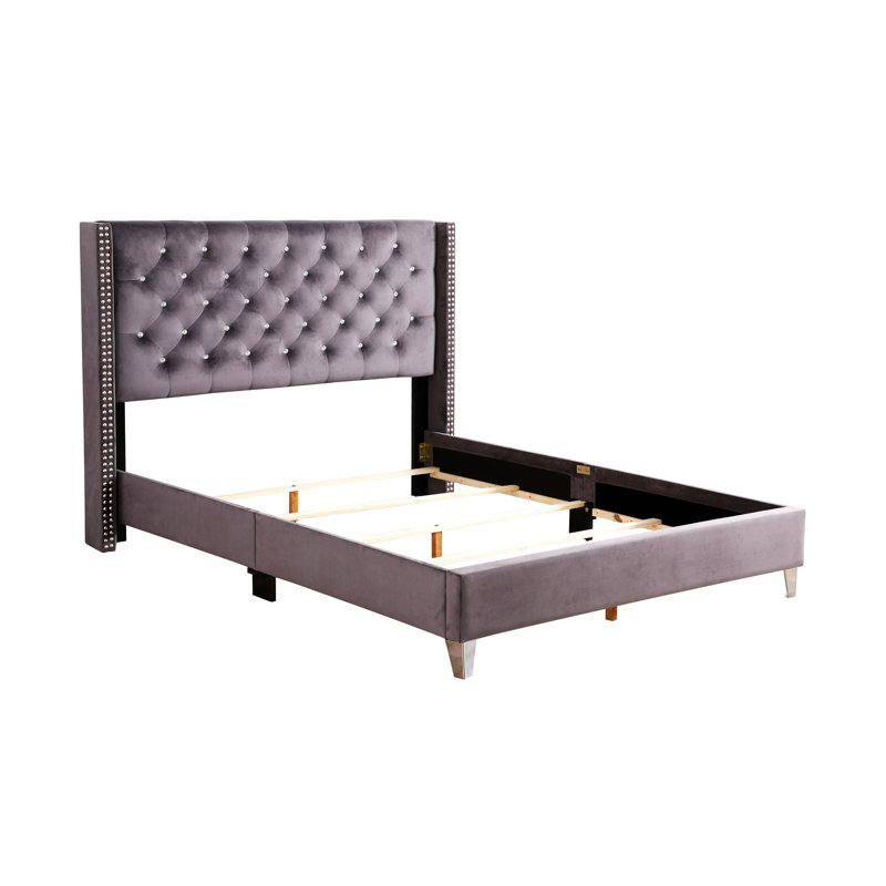 Ashe Upholstered Low Profile Standard Bed, Full/Double, Purple