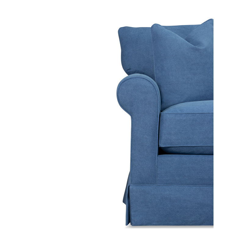 Canapé-lit modulaire 2 pièces Friedman, Denim indigo classique, Accoudoir à droite (vu de face)