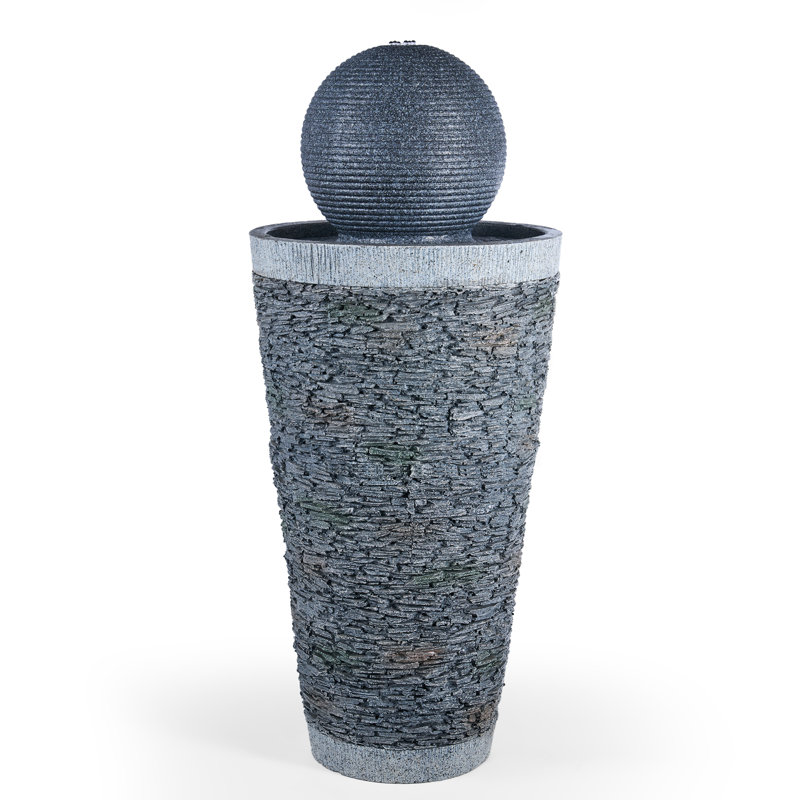 Handcrafted Outdoor Weather Resistant Floor Fountain with Lights