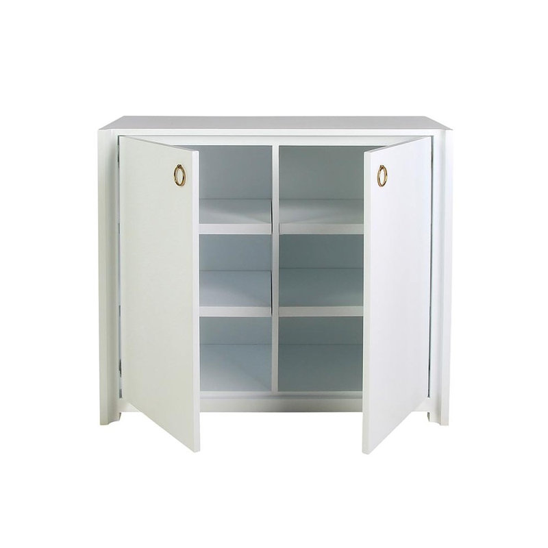 Bailey Solid Wood 2 - Door Accent Cabinet, Lacquer White
