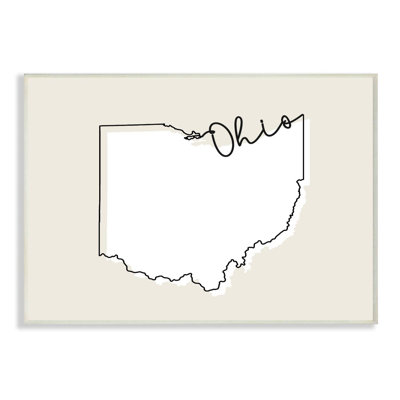 «Ohio Home State Map Neutral Design», impression sur toile