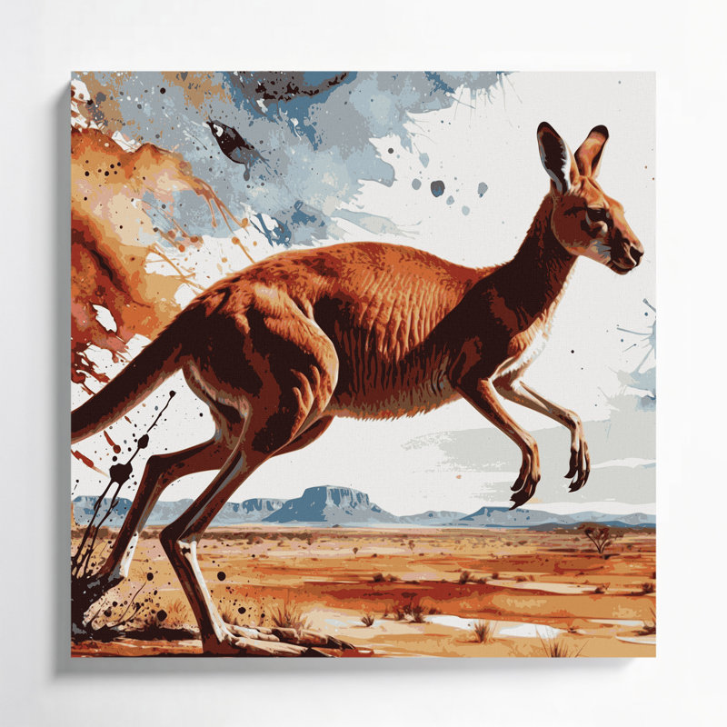 Faune, art mural sur toile brun kangourou, H 12 po x l 12 po