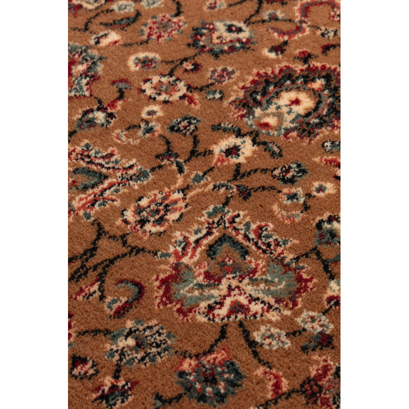 Branches Machine Woven Wool Dark Gold Rug, Round 160cm