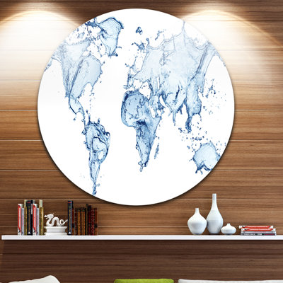 « world map water splash », impression