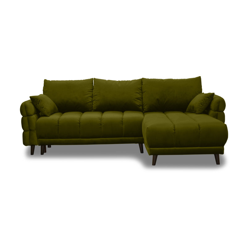 Casas 5 Seater Sofa Bed, Right Hand Facing, Green, Dark Brown