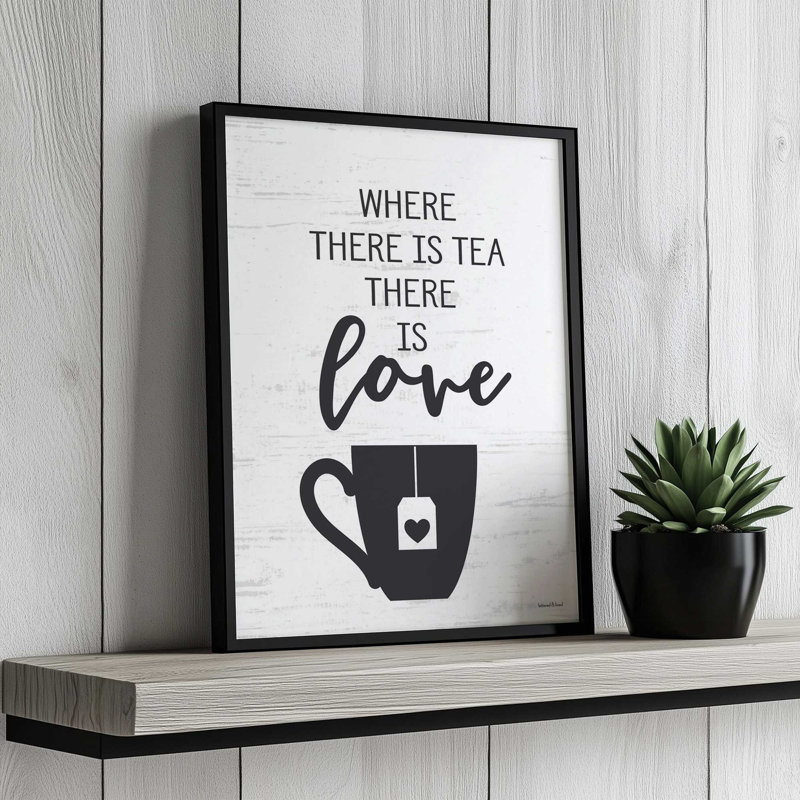 «Where There is Tea» par Art texturé, Brun, L 36 x H 48, Impression encadrée