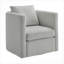 Pour le salon et les espaces de coin-bar | Fauteuil d'appoint pivotant à 360 degrés en tissu gris doux-827195872
