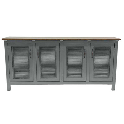 80" Modern Two Tone Solid Wood Sideboard Buffet with shutter doors